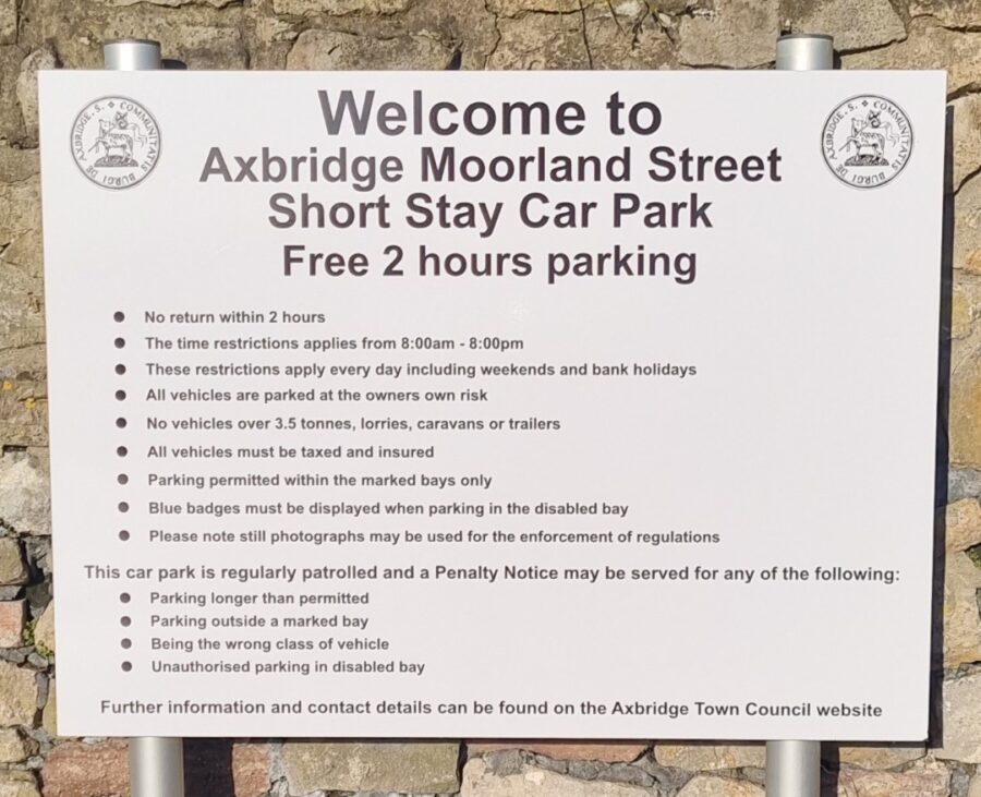 Moorland Street Carpark Regs Sign